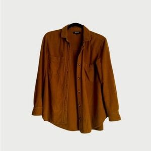 Madewell Rich Brown Flannel Button-Down